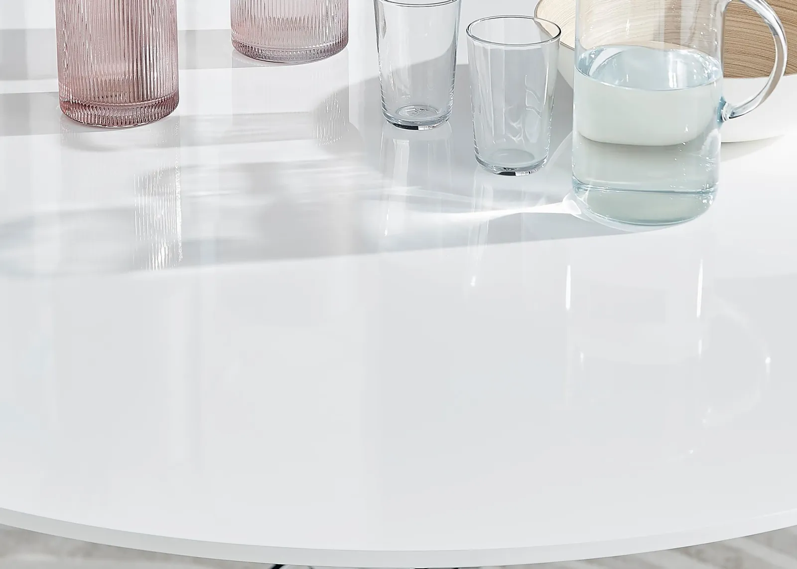 FurnitureboxUK Novara 120cm Round 6-Seater Dining Table With Silver Chrome Legs in White 4