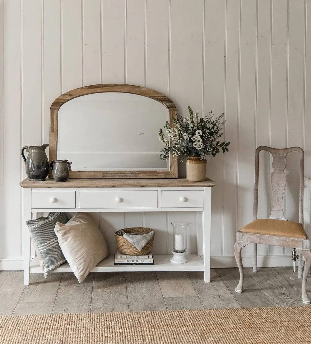 Statement Furniture Florence Large Console Table with 3 Drawers in White 2