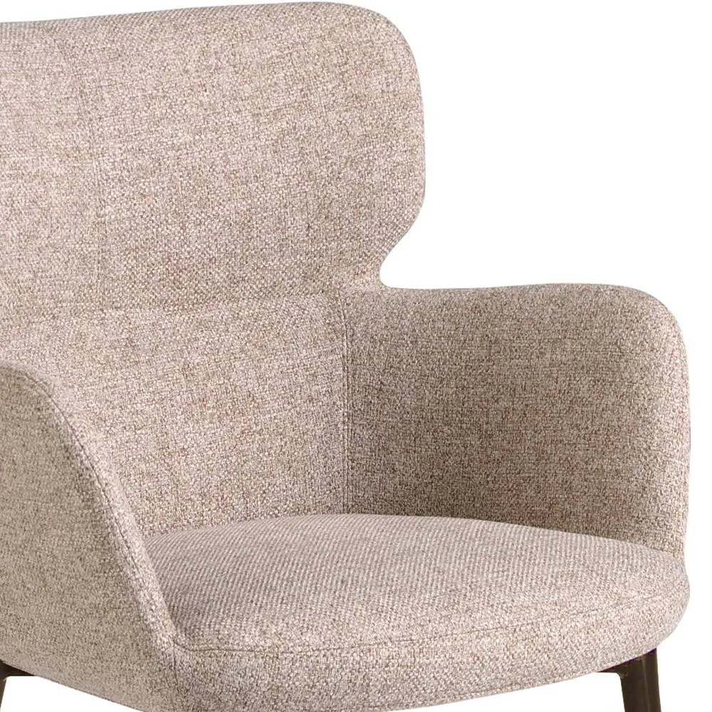 Angel Cerda Dining Chair, Marbled Brown Fabric, Armrests in Light Beige 5