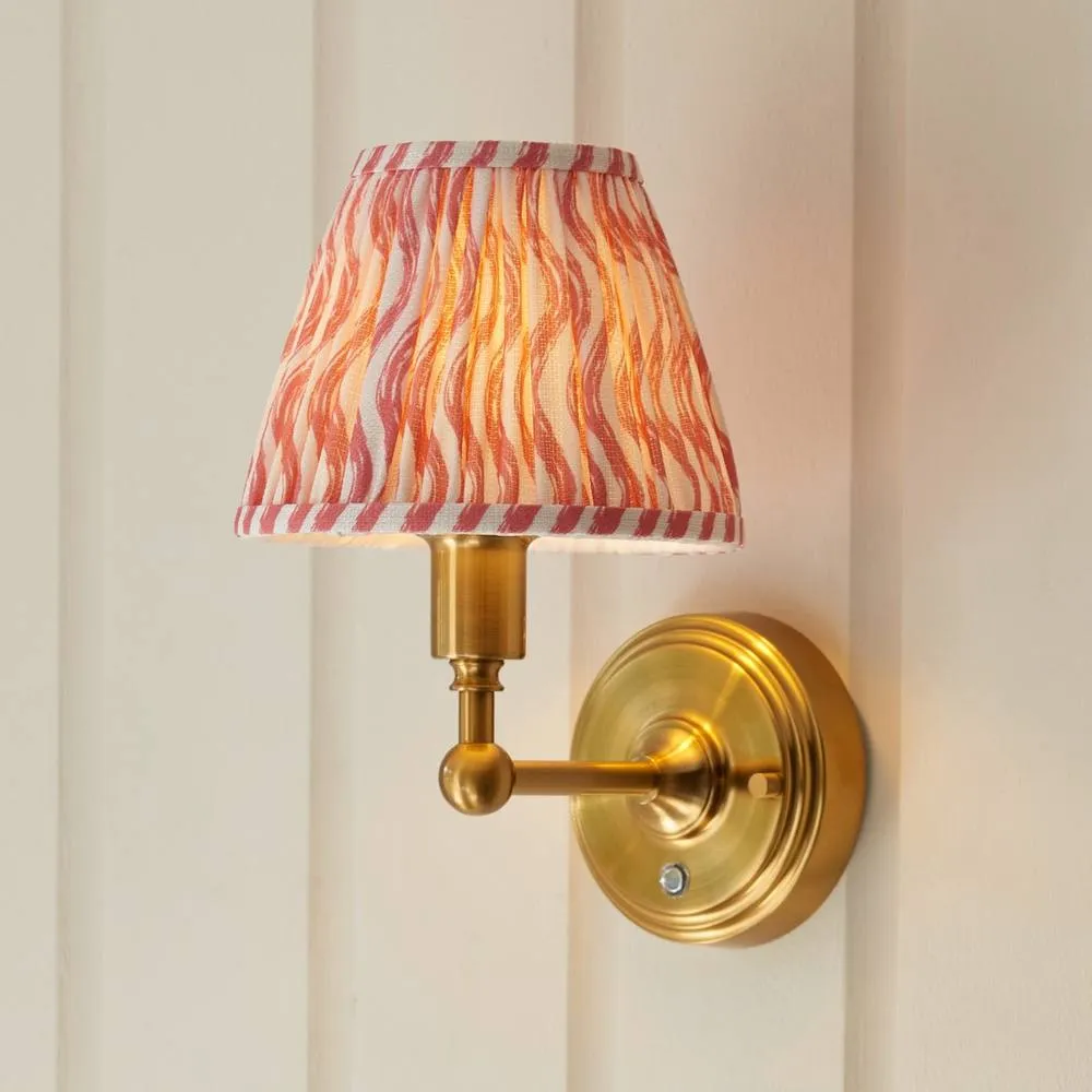 Netlighting Burley Rechargeable Wall Light Pink Fabric Ripple Shade 16cm 3