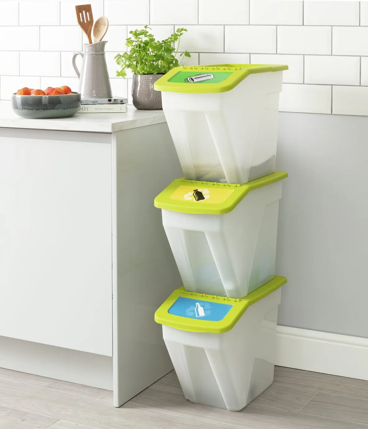 Curver 34 Litre Recycling Bins - Set of 3