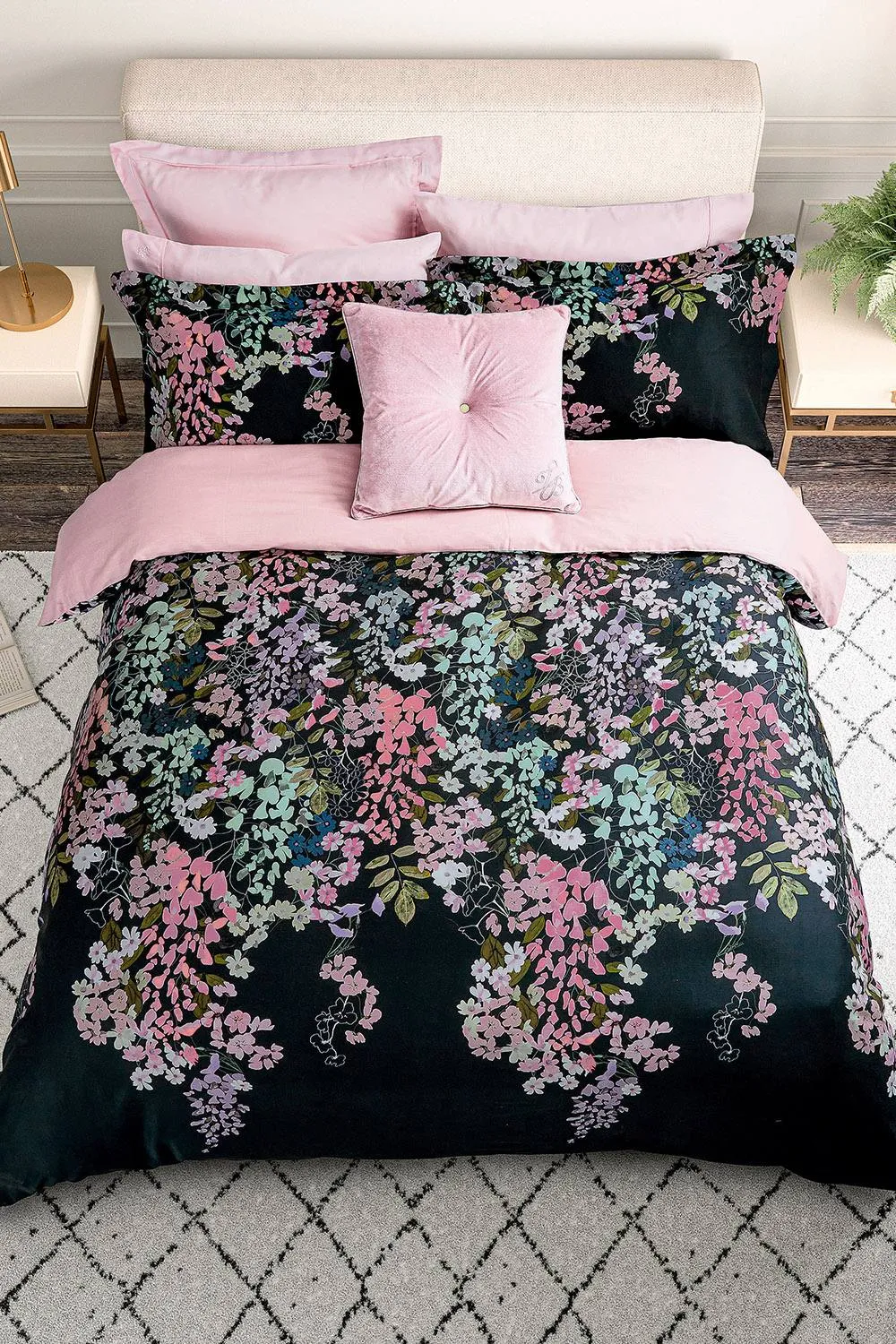 Ted Baker 'Wisteria' Cotton Sateen Duvet Cover Set in Navy