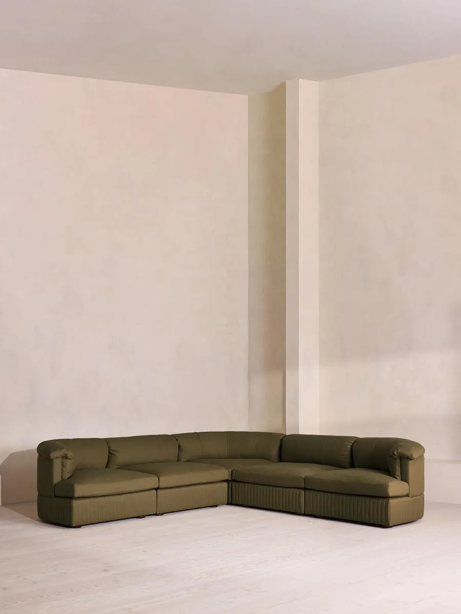 Oona Deep Sit Modular Sofa, Corner Sofa, Linen, Olive