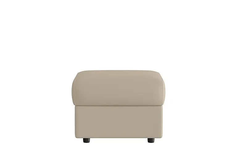 Vito Leather Storage Footstool - Torello Fango