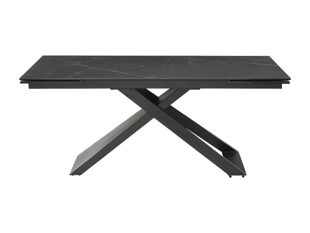 Vente-unique Extendable Dining Table for 6 To 10 People - Ceramic & Metal - Black 2