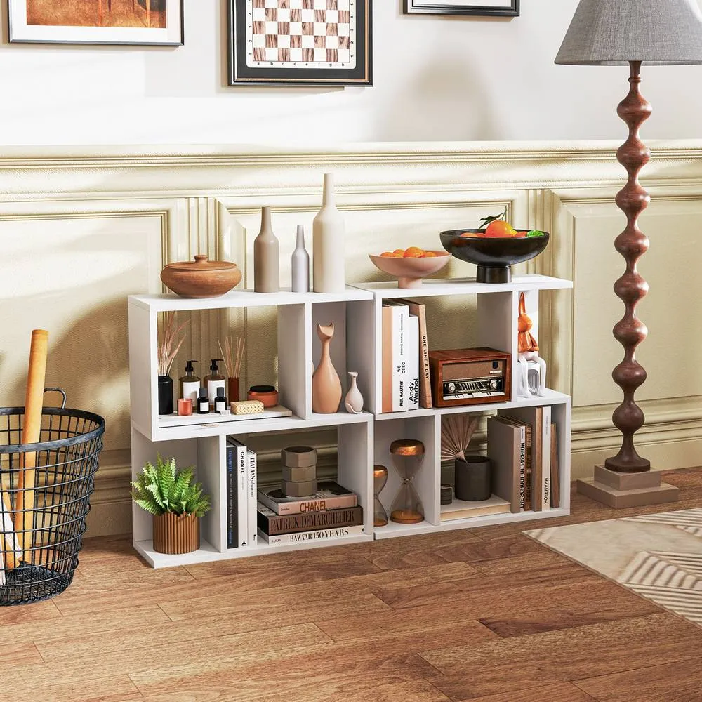 Costway 3-Tier Bookshelf Display Shelf for Small Space Freestanding Side Table White 3
