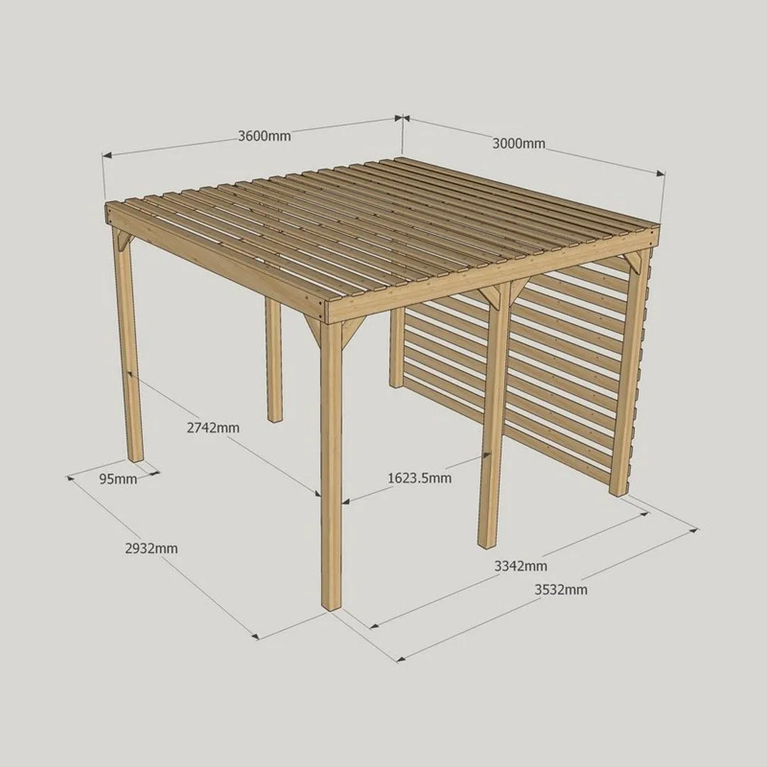 Rutland County Garden Furniture Ltd Shade Pergola - Wood - L300 x W360 x H270 cm - Light Green in Brown 5