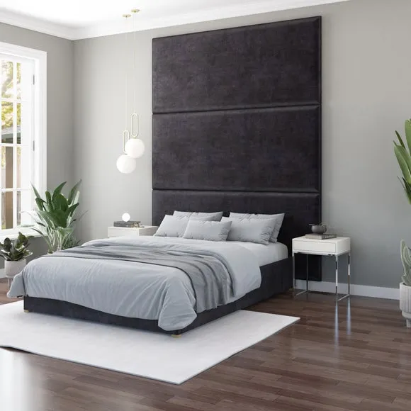 Hanging Wall Panel Dual Mount Plush Velvet Headboard 3