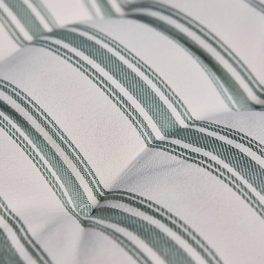 Dibor Set of 4 Forest Green Stripe Cotton Indoor Outdoor Garden Furniture Chair Sofa Seat Pads L40cm x W40cm 6