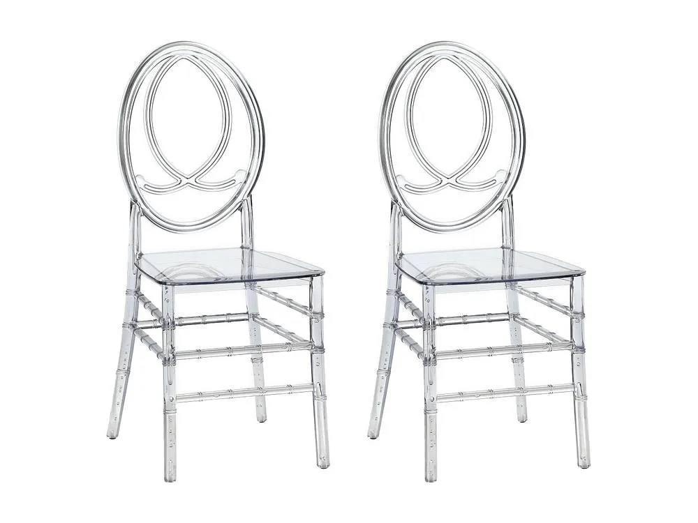 Vente-unique Set Of 2 Solid Polycarbonate Chairs - Crystal - AMALINE in Clear 5