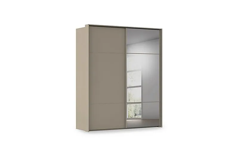 Haven 190cm 2 Door Slider Wardrobe with 1 Décor Door and 1 Mirror Door