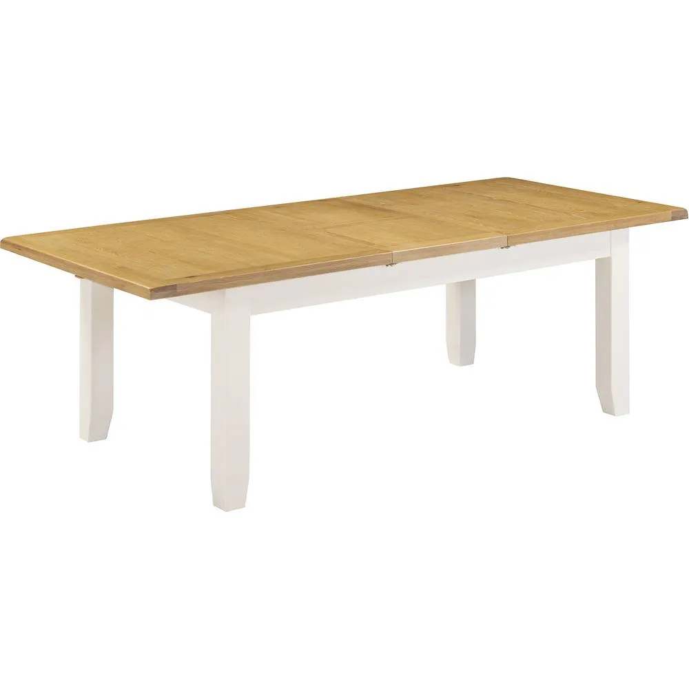Seconique Windsor Pebble Grey Large Extending Dining Table (Part Assembled) in Ivory 2