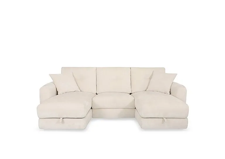 Nest Small Fabric U-Shaped Corner Sofa with Double Storage Chaises