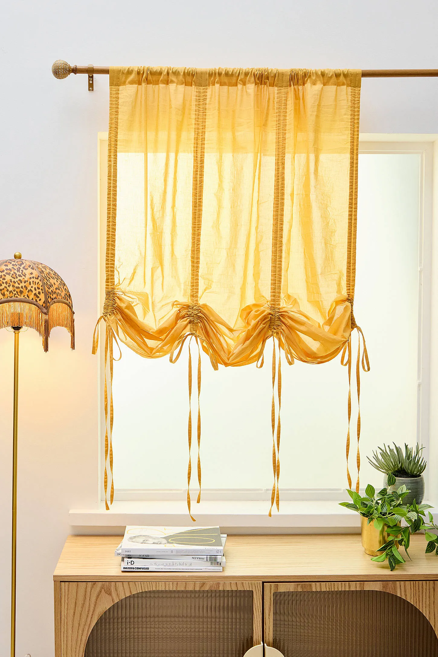 Honey Tied Valance Curtain - Orange