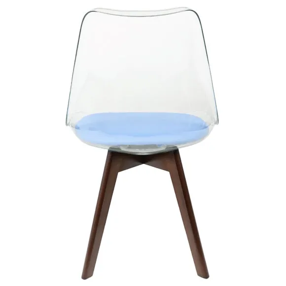 Fusion Living Soho Clear Plastic Dining Chair with Squared Legs 6