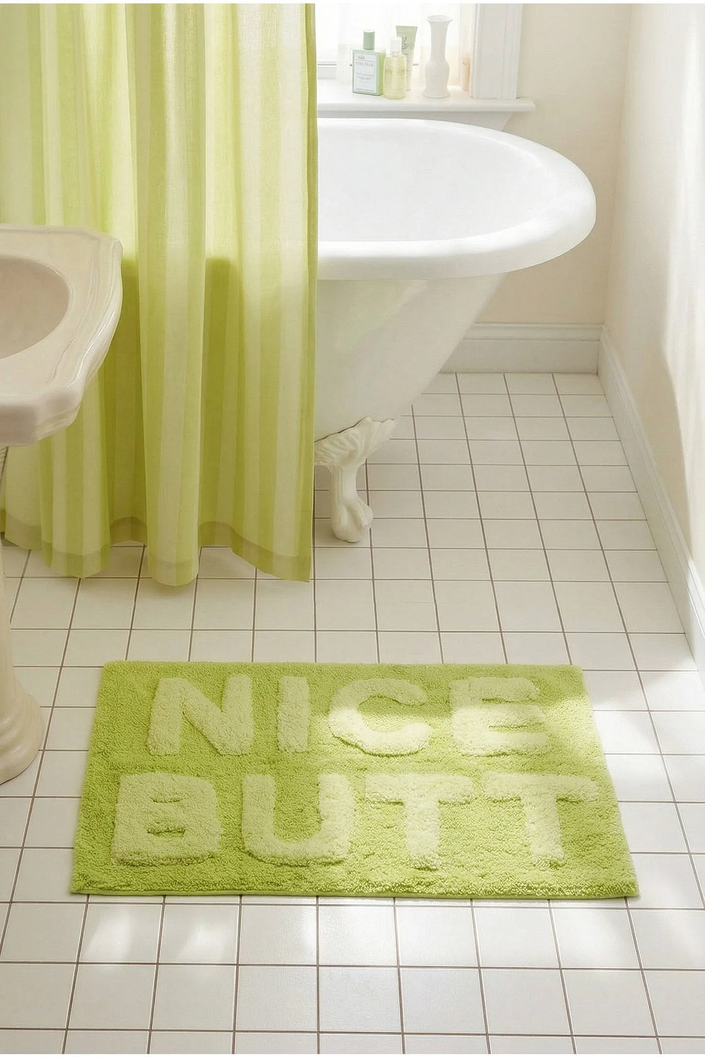 Lime Nice Butt Bath Mat - Lime