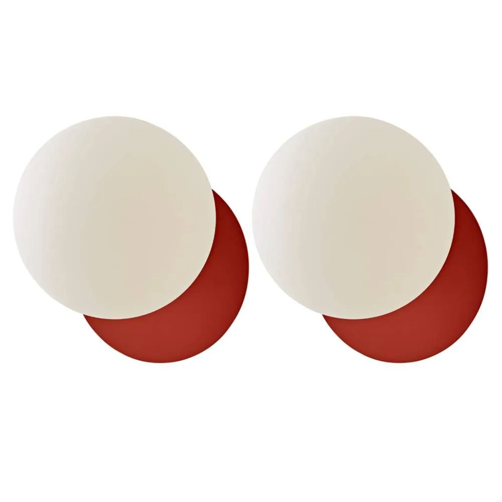 ValueLights Darla Pair of Frosted Globe IP44 Rated Bathroom Wall Lights in Burnt Orange