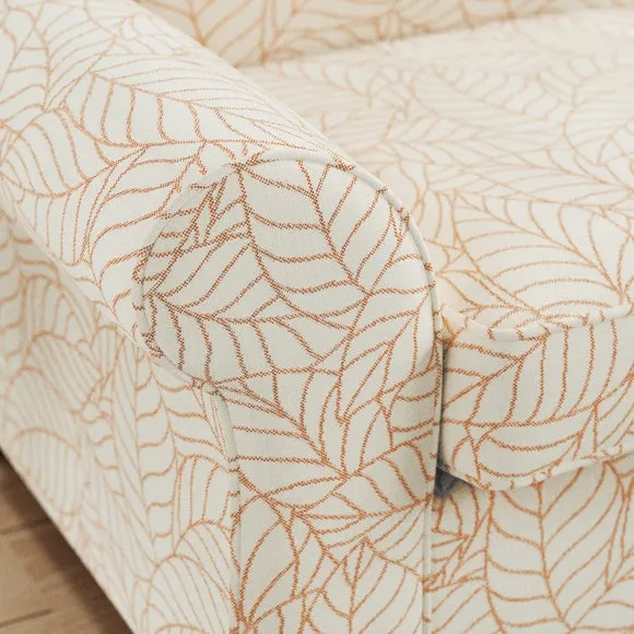 Flori Woven Leaf Fabric 2 Seater Sofa 5