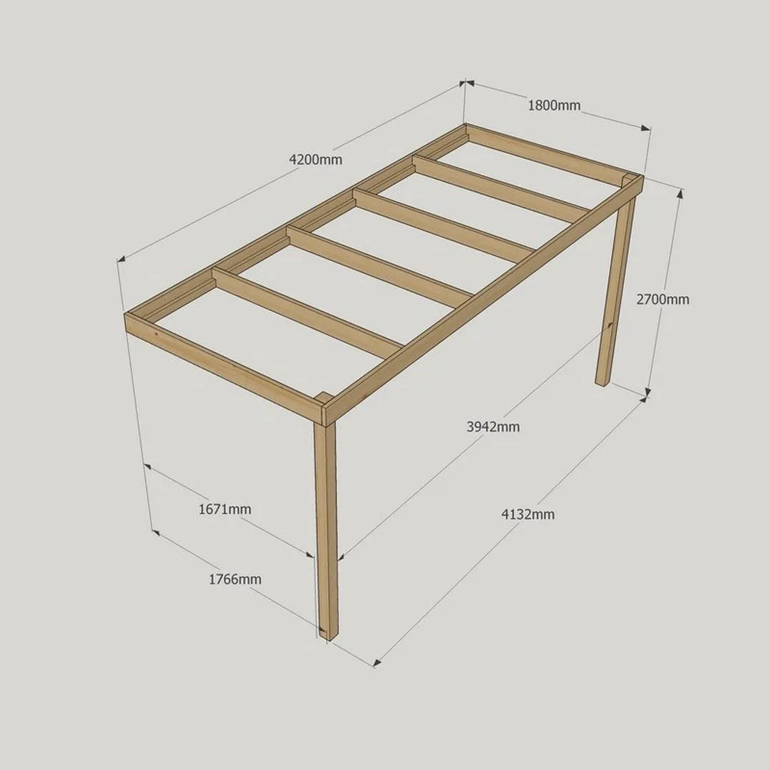 Rutland County Garden Furniture Ltd Wall Mounted Box Pergola - Wood - L180 x W420 x H270 cm - Light Green in Brown 3