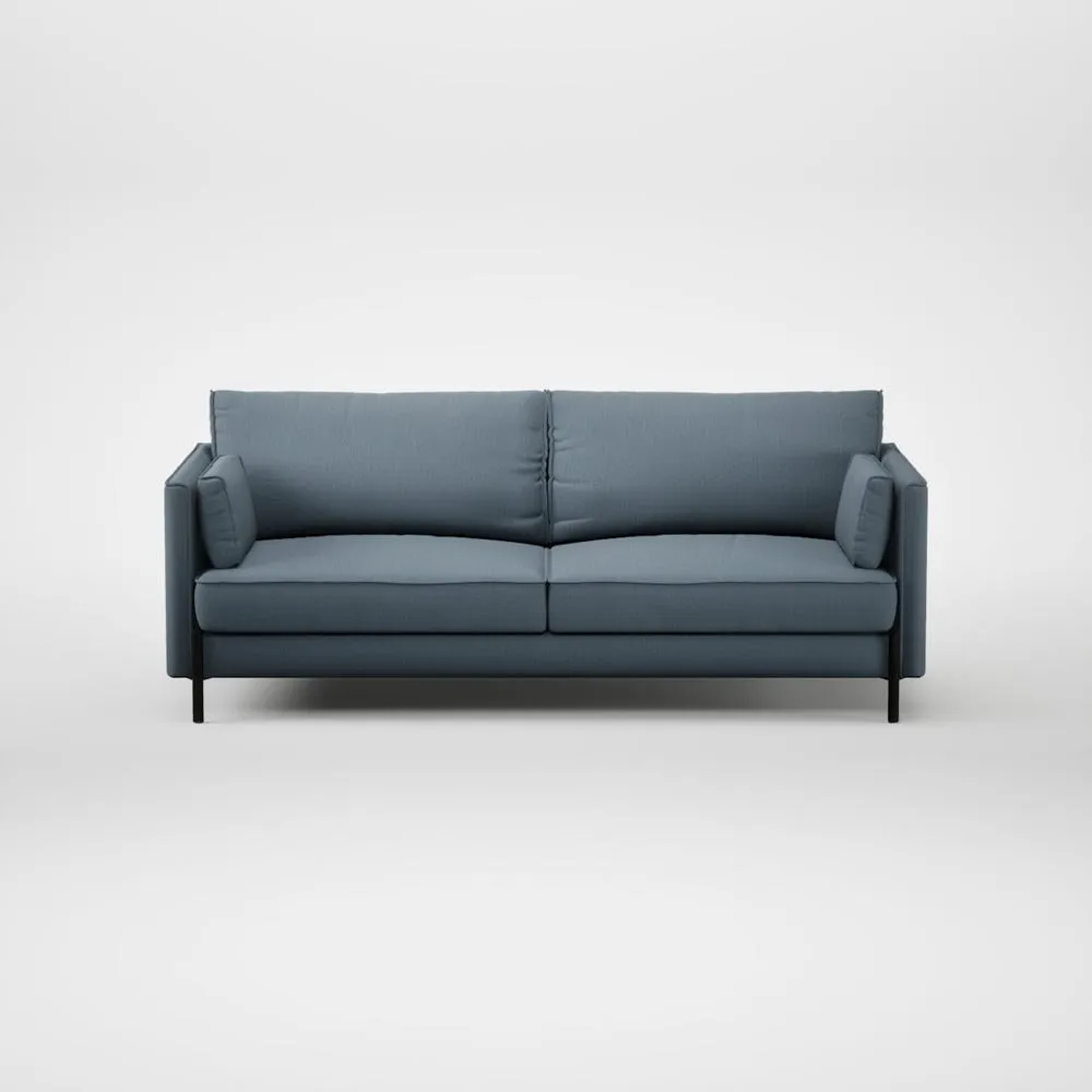 Heal's Tortona 3 Seater Sofa Smart Cotton Linen Celestial Black Feet 2
