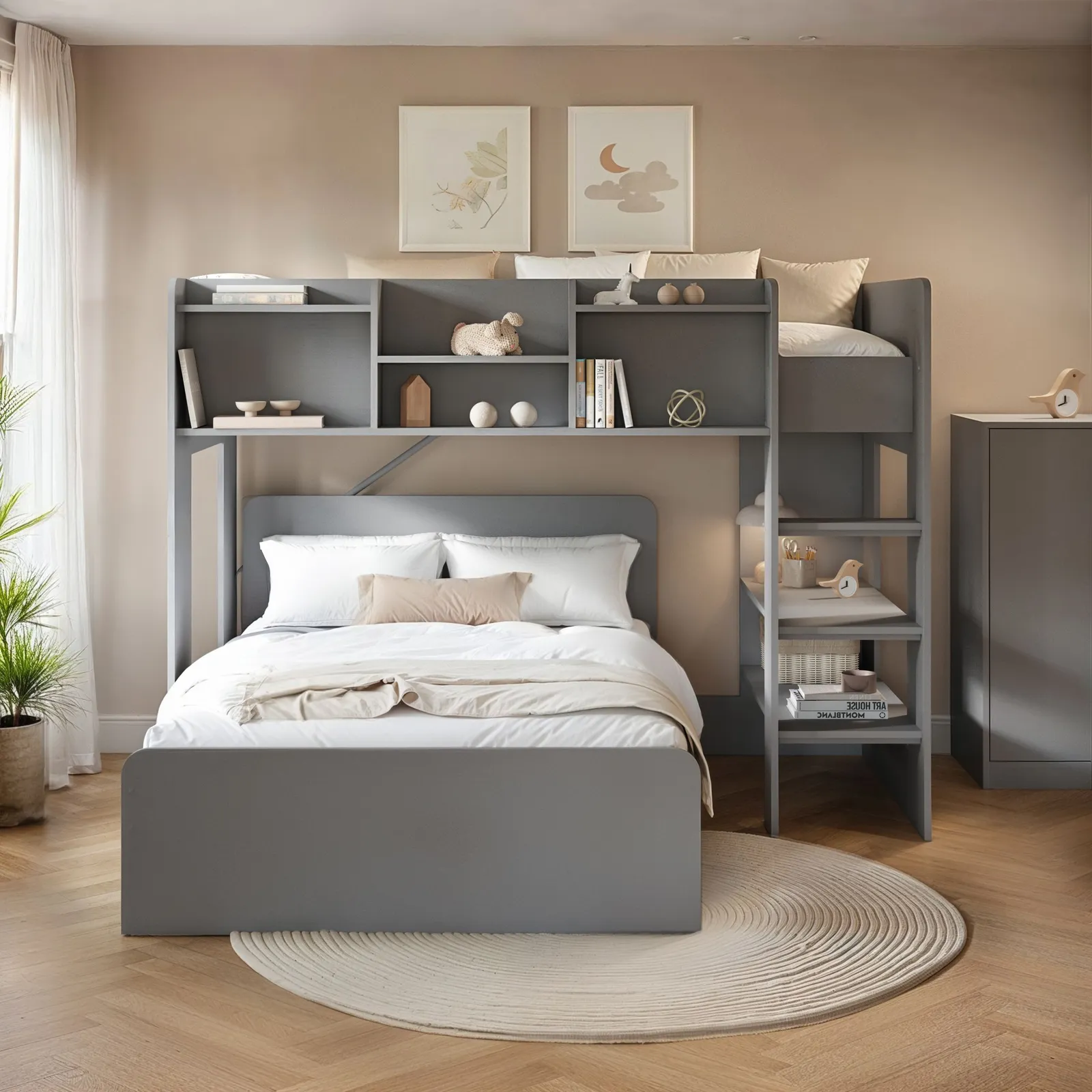 Flair Wizard L Shaped Triple Bunk Bed in Grey 2