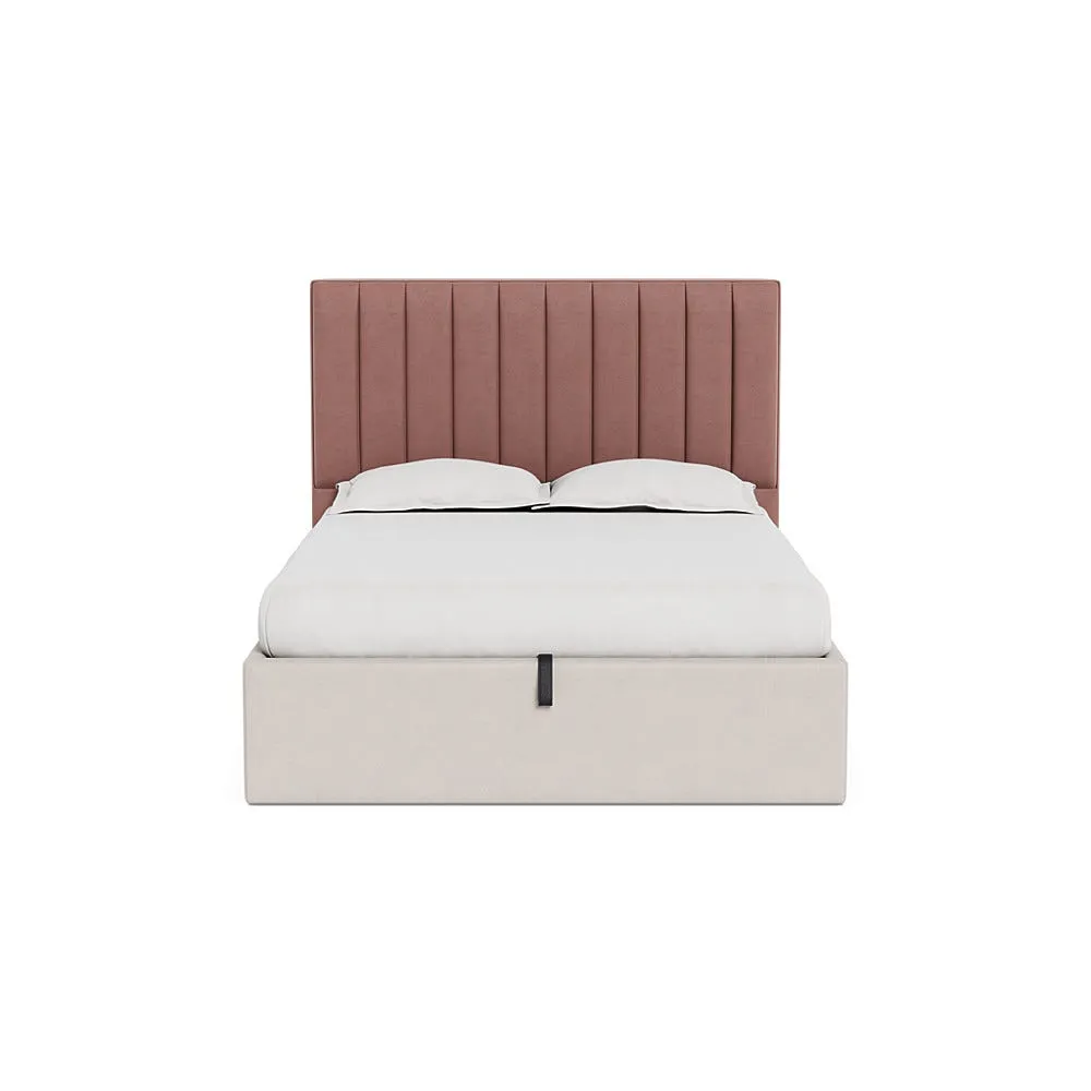 Heal's Retta Headboard (Lift Storage) King Smart Luxe Velvet Dusky Pink