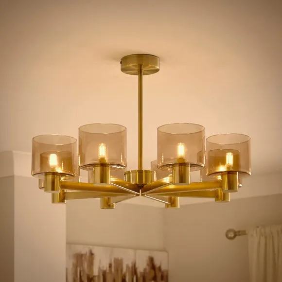 Erin Art Deco 8 Light Semi Flush Ceiling Light 2