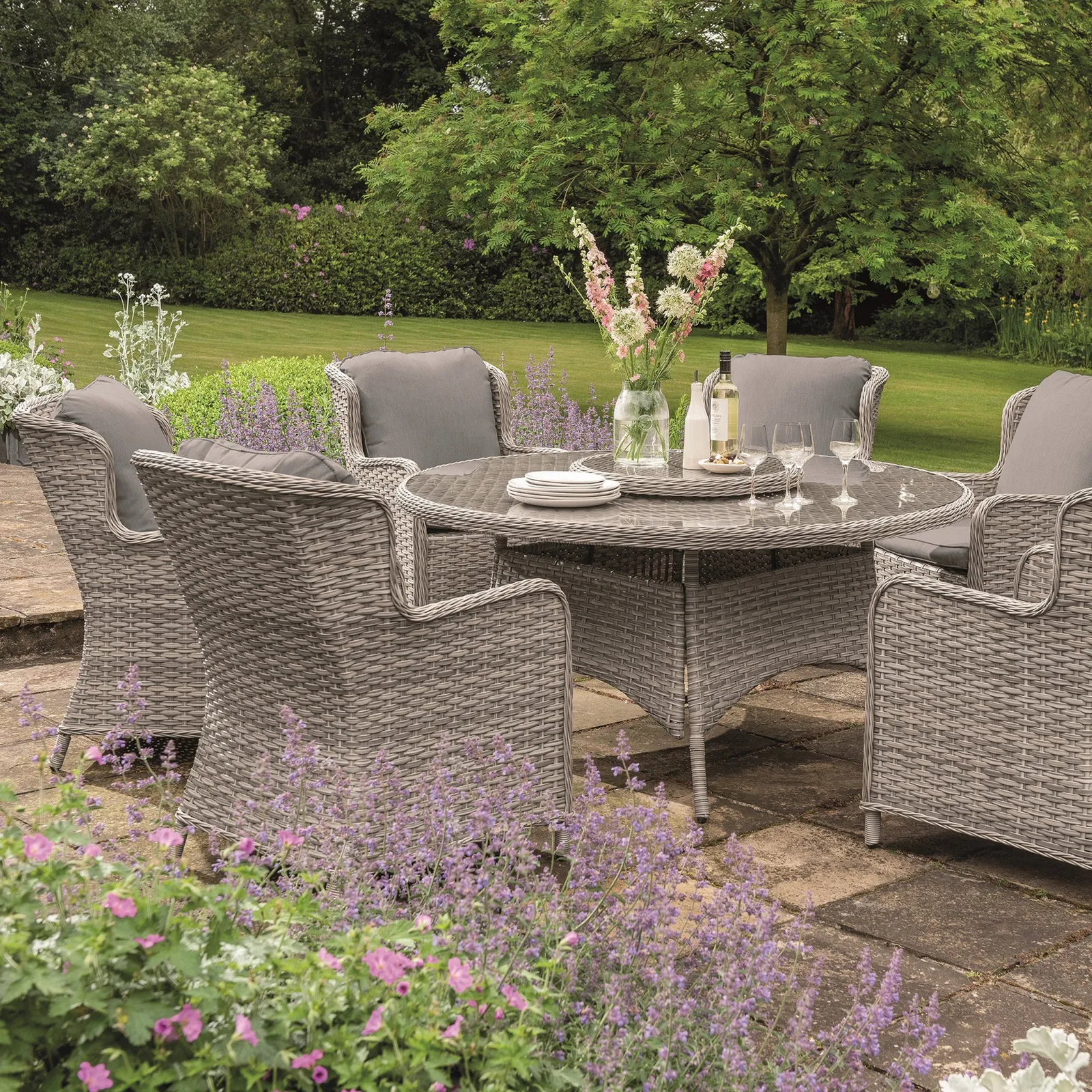 Wroxham 6 Seater Dining Set Grey
