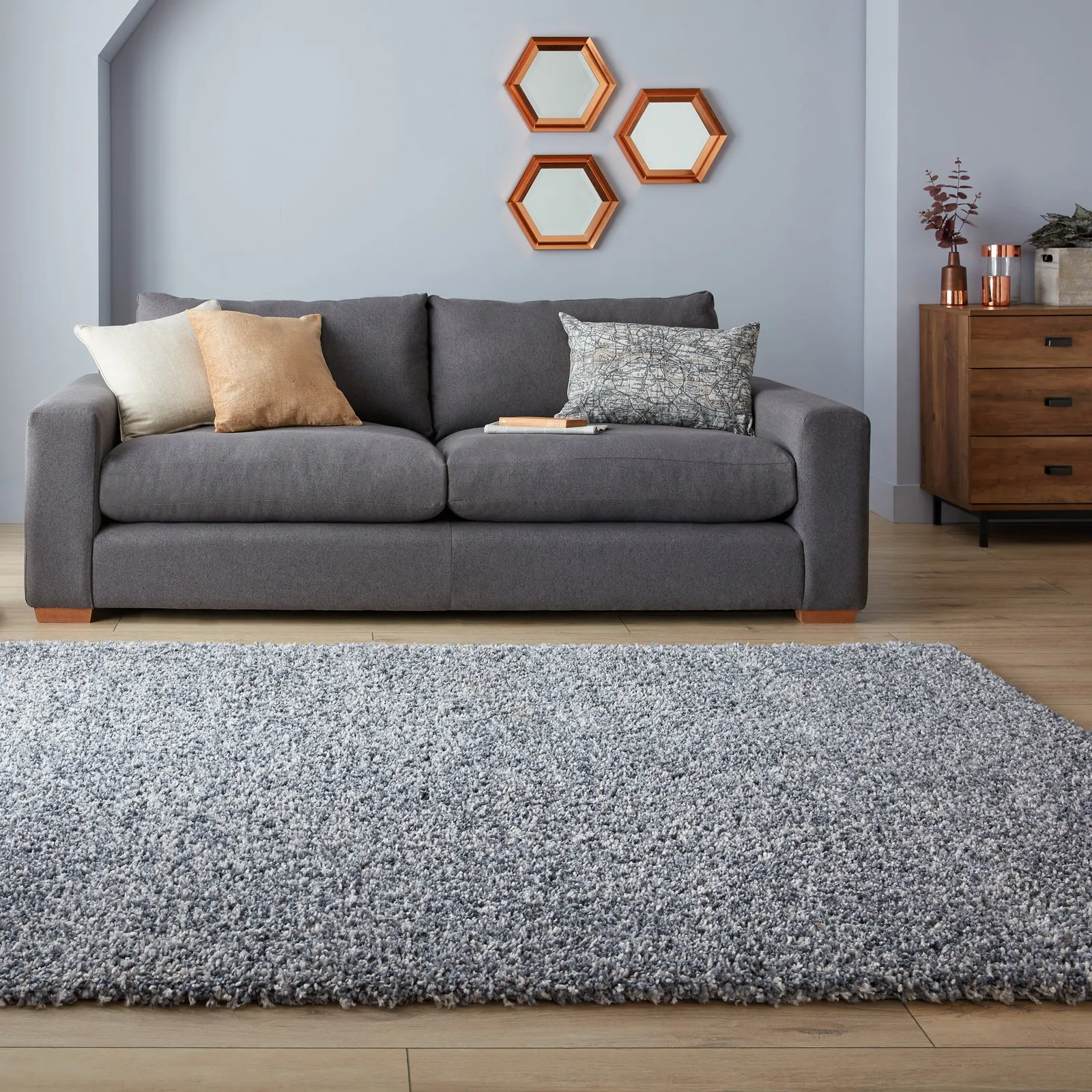 Cori Speckled Shaggy Rug Grey