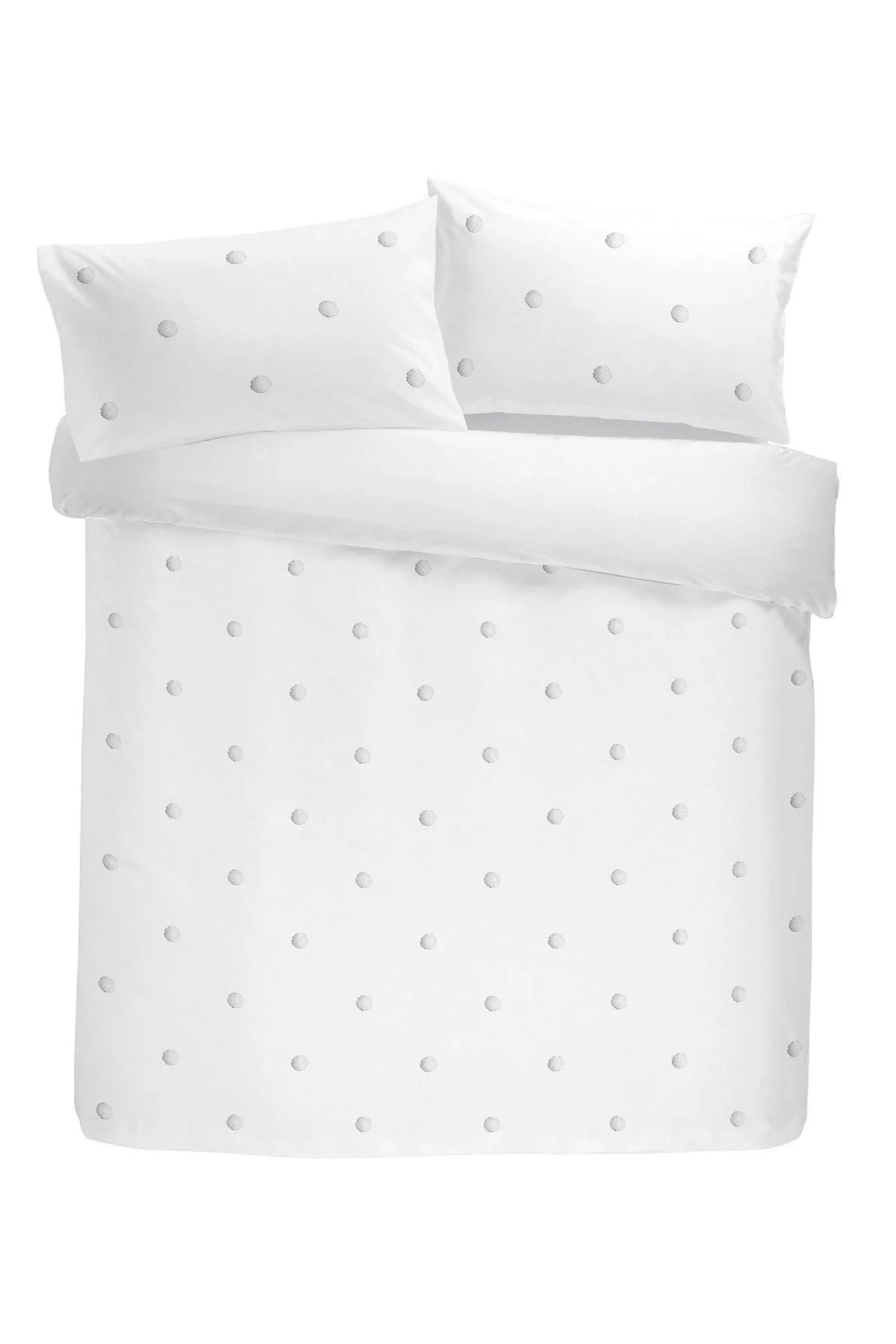 Appletree 'Dot Garden' 100% Cotton Embellished Duvet Cover Set in White 4