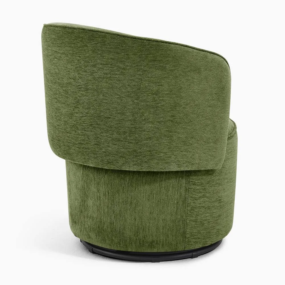 FurnitureboxUK Liode Fabric Round Swivel Accent Chair in Green 6
