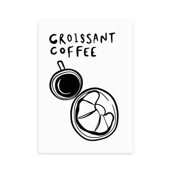 East End Prints Croissant Coffee Print by SimplyExtraJordanary 2