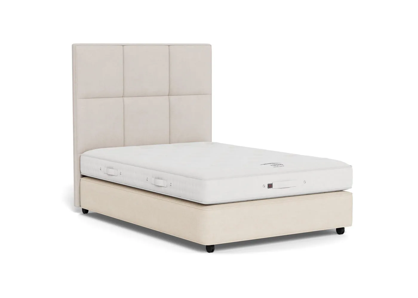 Vispring Devonshire Firm Tension Divan Double TK596 Fawn 750 Castors No Drawer 1