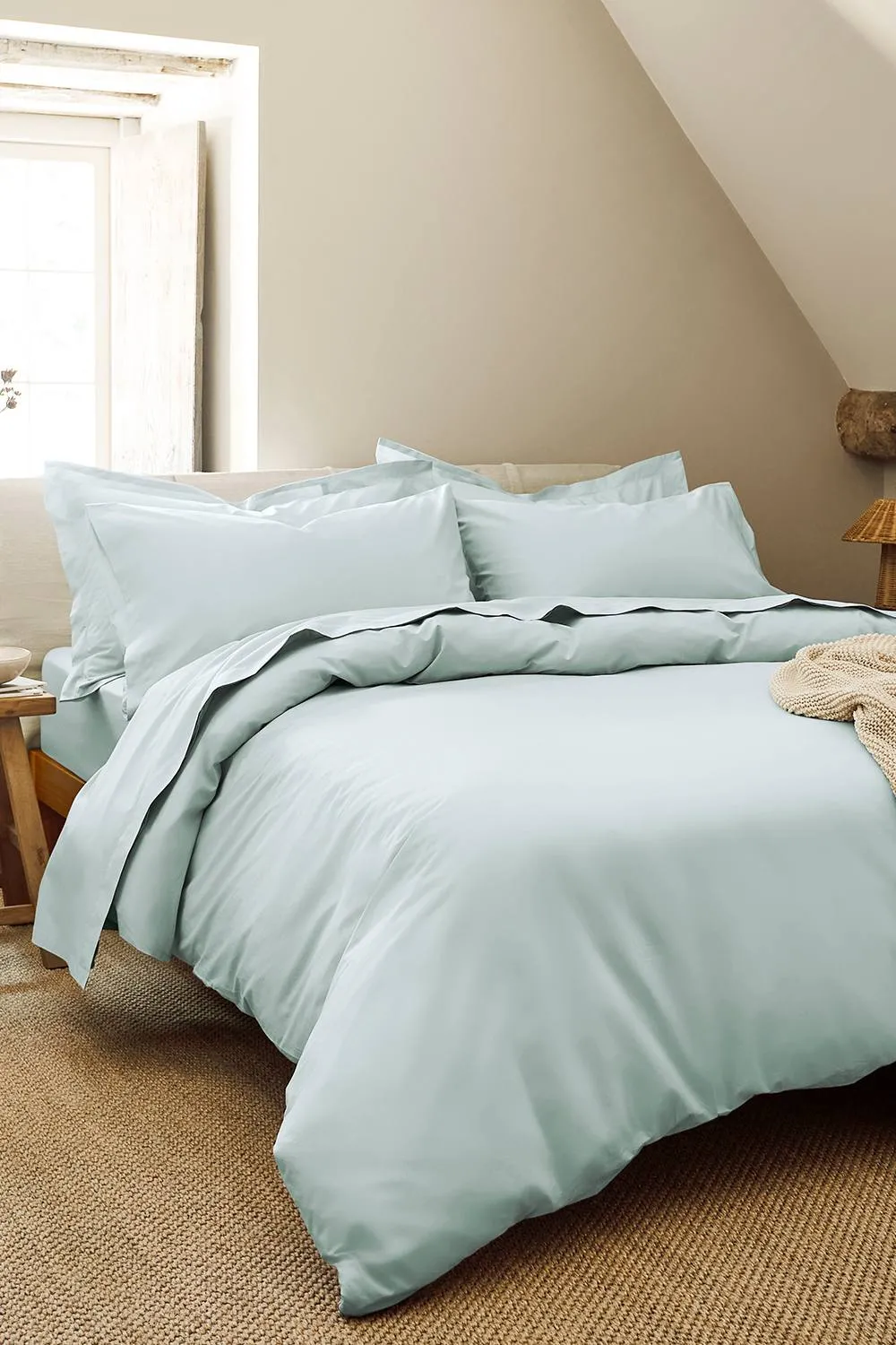CHRISTY Pure Cotton Percale Duvet Cover Sets in Duck Egg Blue 2