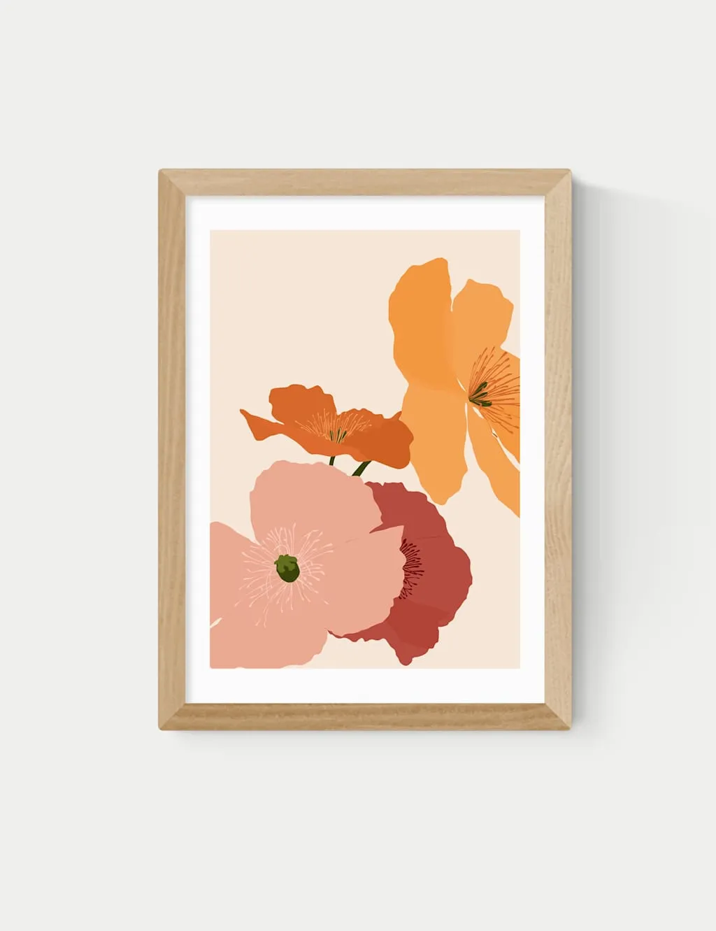 East End Prints Autumn Wildflowers Rectangle Framed Art Natural