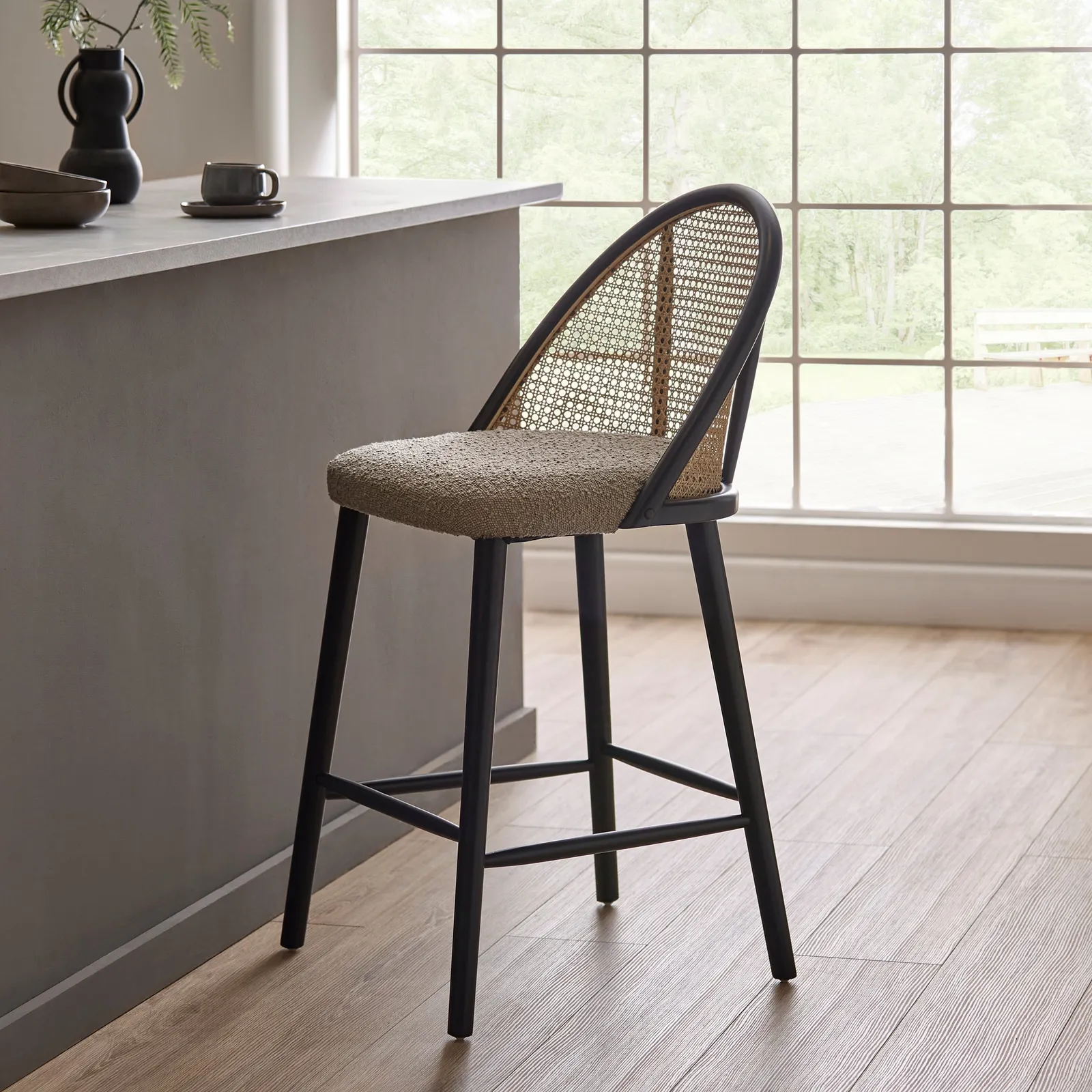 Luella Cane Bar Stool Grey