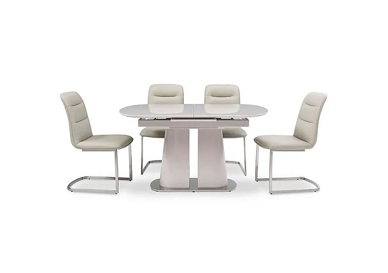 Cashmere Pop-Up Extending Dining Table and 4 Chairs - 140-cm - Taupe