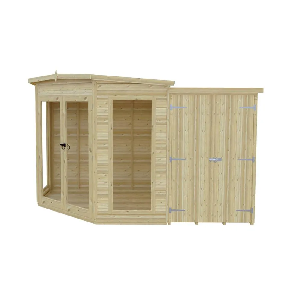 Shires Barclay 7 x 11 Feet with Side Shed - L119 x W205 x H190.3 cm in Natural 2