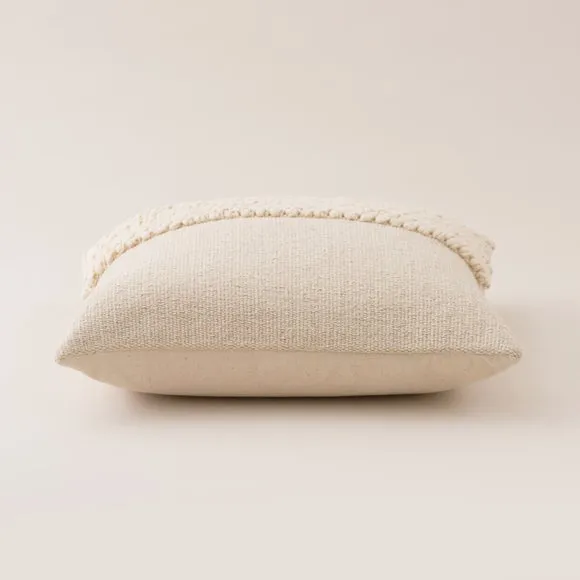 Jersey Bobble Half Banded Cotton Square Cushion 4
