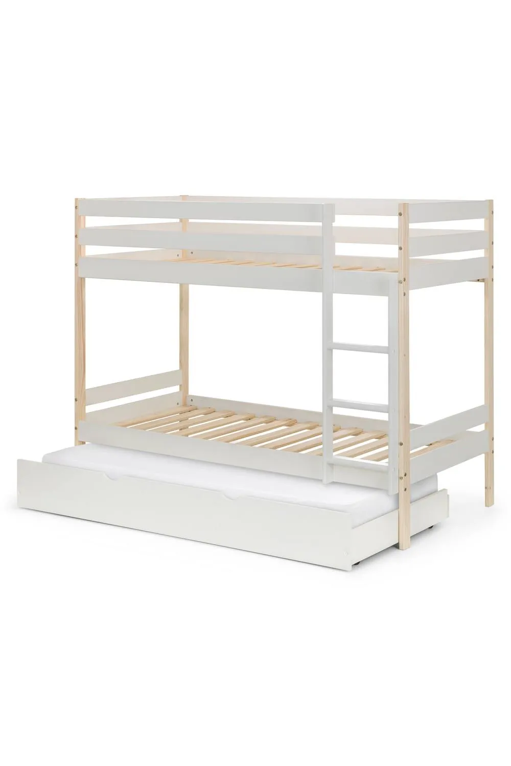 Julian Bowen Nova Single White & Wood Effect Bunk Bed 5