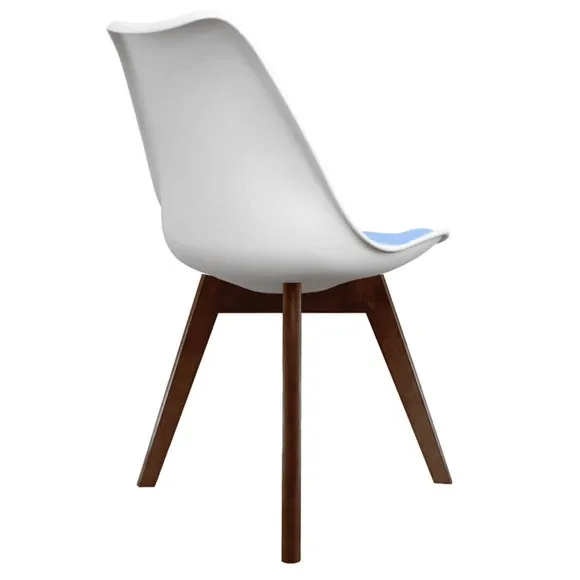 Fusion Living Soho White Plastic Dining Chair with Squared Legs 5
