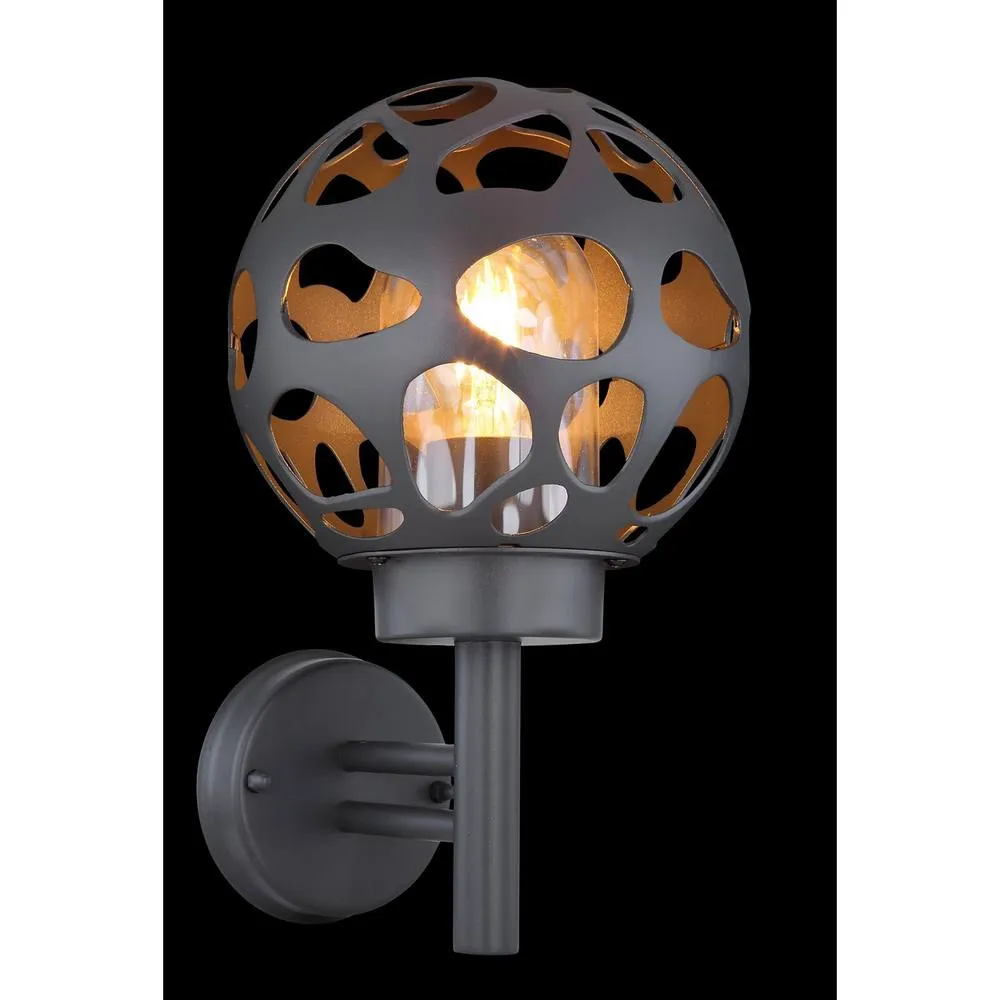Netlighting Hilario Outdoor Globe Wall Lamp Anthracite IP44 1x E27 in Grey 5