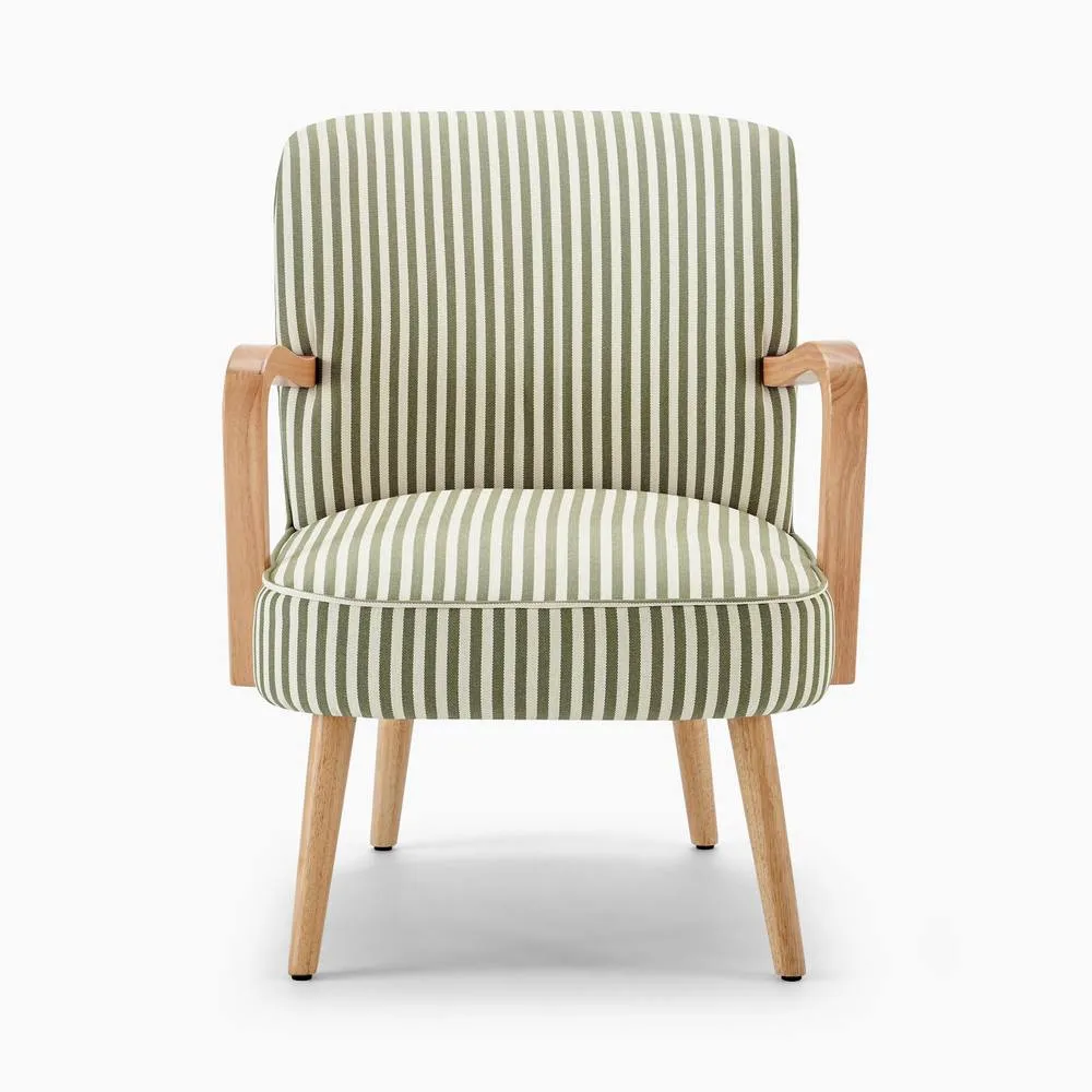 FurnitureboxUK Sylvie Accent Chair with Oak Effect Legs in Green 4