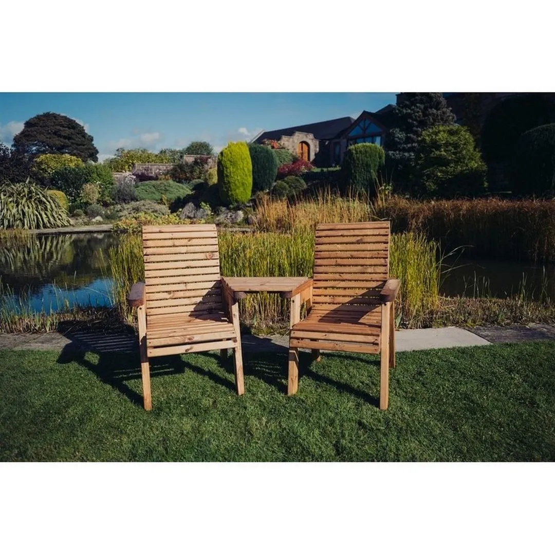 Churnet Valley Garden Furniture Ltd Valley Love Seat Angled - Timber - Flat Pack - Partially Assembled in Brown 2