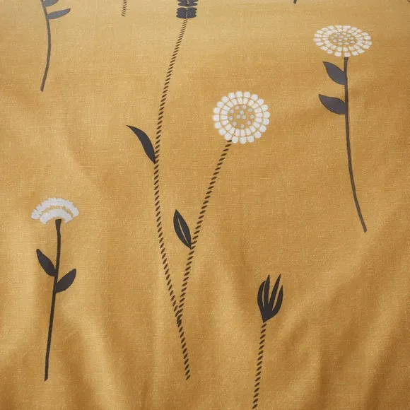 Scandi Floral Grey Duvet Cover and Pillowcase Set 5