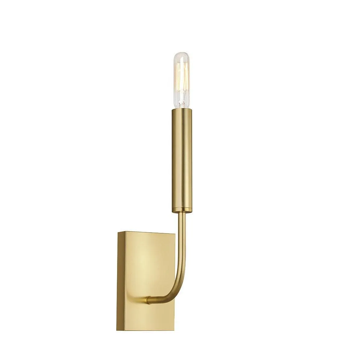 Netlighting Brianna 1 Light Wall Light Burnished Brass E14 in Yellow 2