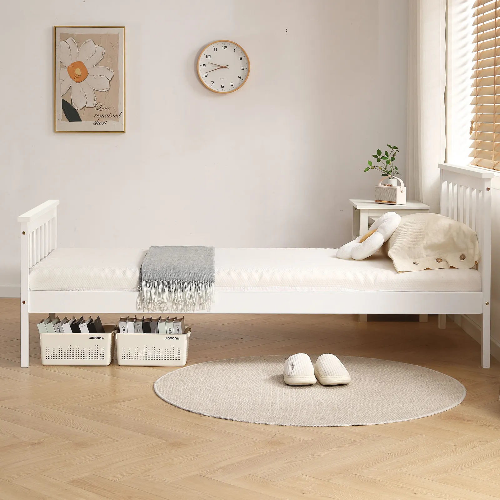 Comfy Living Ltd Modern Wooden Bed Frame in White 6