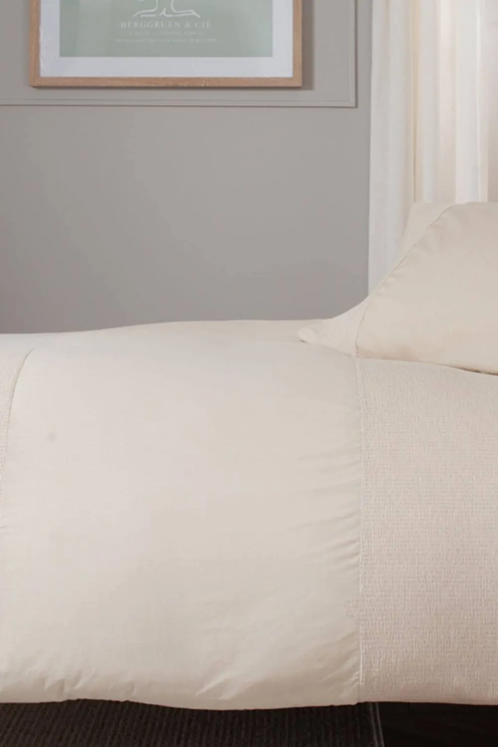 The Lyndon Company Luxury 100% Cotton Plain Duvet Cover Bedding Set Mottle in Natural 2