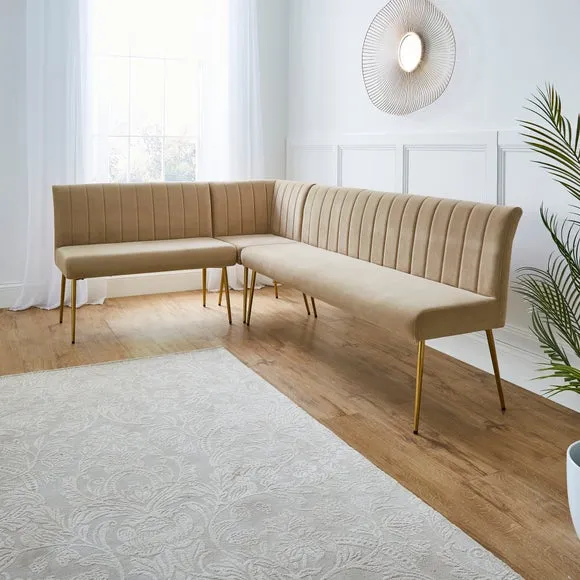 Kendall Corner Dining Bench, Velvet 3