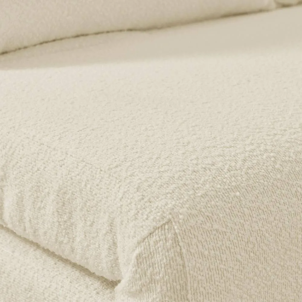 FurnitureboxUK Bobby White Boucle Fabric Single Folding Sofa Bed Chair 4